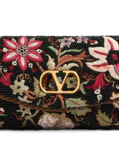 Valentino Garavani Garavani Vain Soft Embroidered Small Shoulder Bag Woman Multicolour Uni In Black