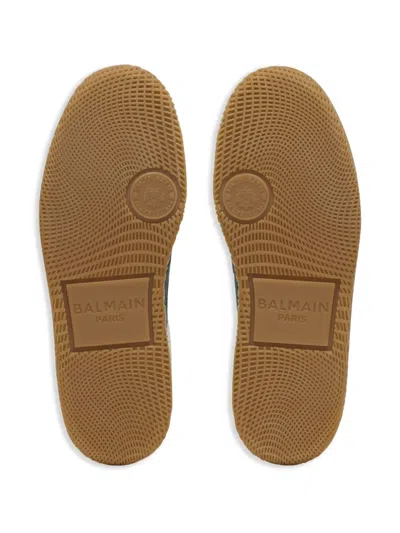 Balmain Swan Suede And Smooth Leather Trainers In Neutral