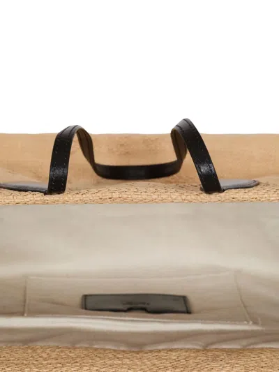 Balmain Track Tote Bag In Jacquard And Calfskin