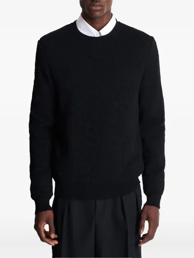 Balmain Monogram Knit And Leopard Pattern Jumper