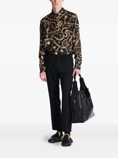 Balmain Navy Blue Twill Pant
