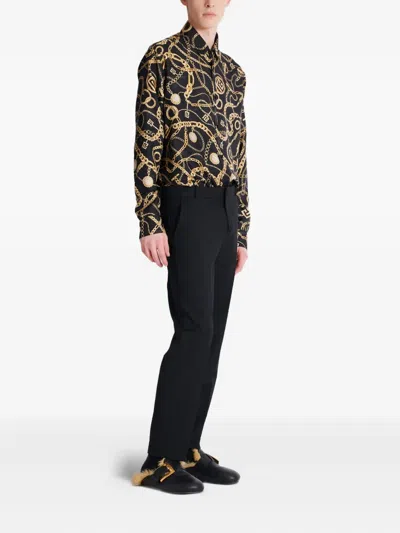 Balmain Navy Blue Twill Pant