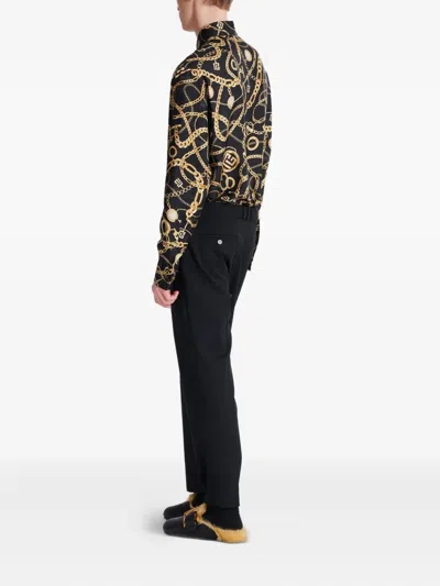 Balmain Navy Blue Twill Pant