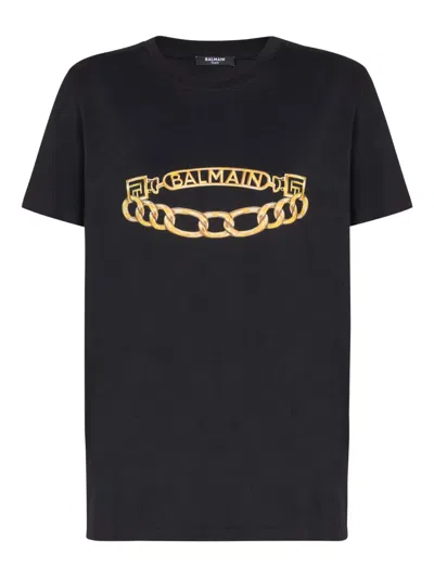 Balmain Organic Cotton T-shirt In Black