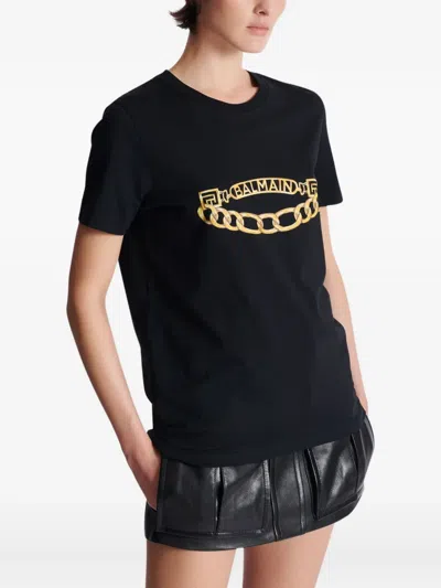 Balmain Organic Cotton T-shirt In Black