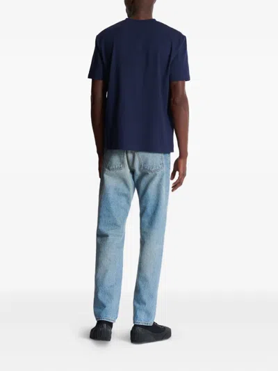 Balmain Paris Print T-shirt Short Sleeves In Blue