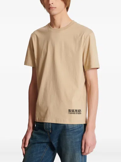 Balmain Stamp Printed T-shirt In Brown
