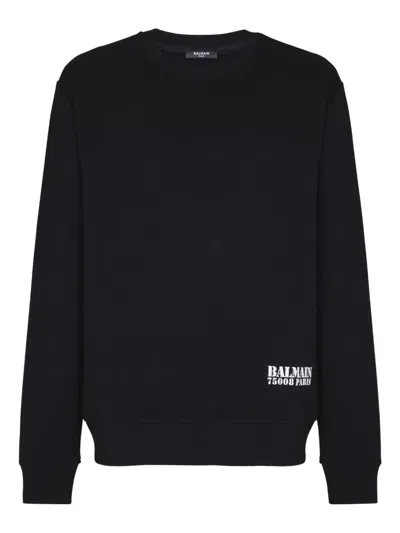 Balmain Logo Stamp Print Sweatshirt