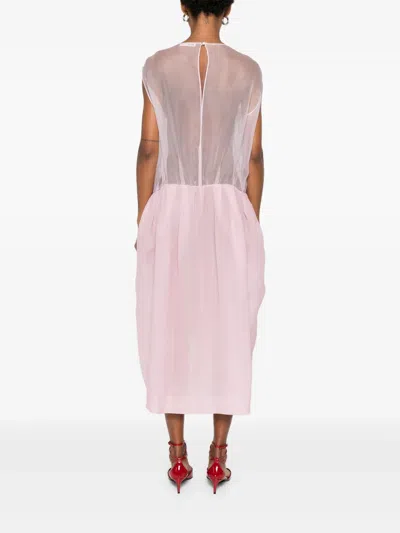Khaite Noah Organza Dress In Pink