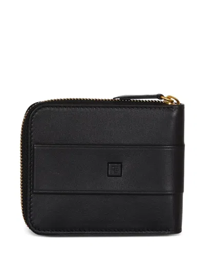 Balmain Anthem Calfskin Leather Card Holder In Black