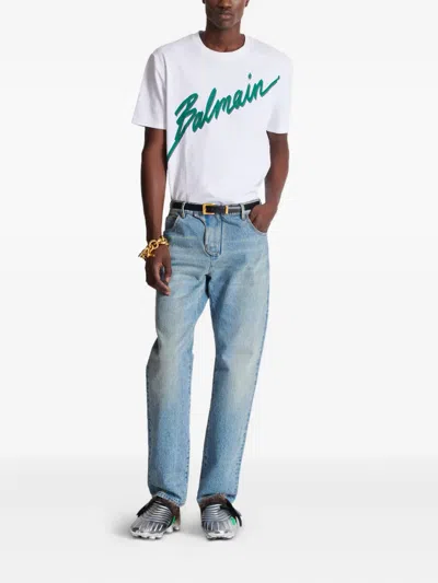 Balmain Crew Neck Short Sleeves In White