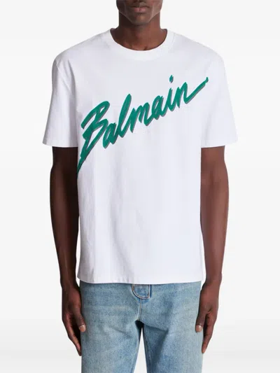 Balmain Crew Neck Short Sleeves In White