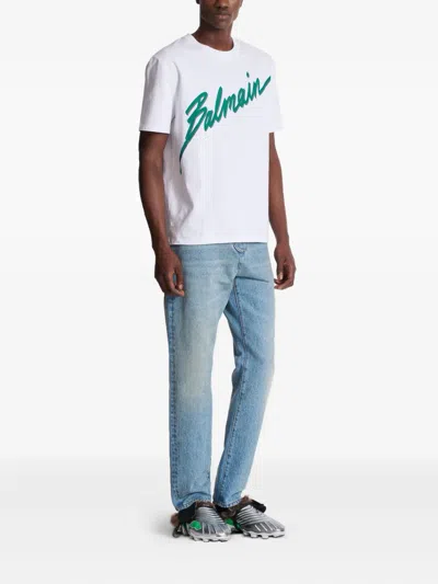 Balmain Crew Neck Short Sleeves In White