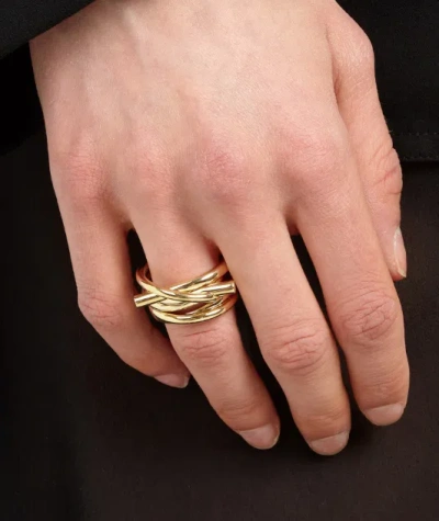 Ferragamo Layered Effect Ring In Gold