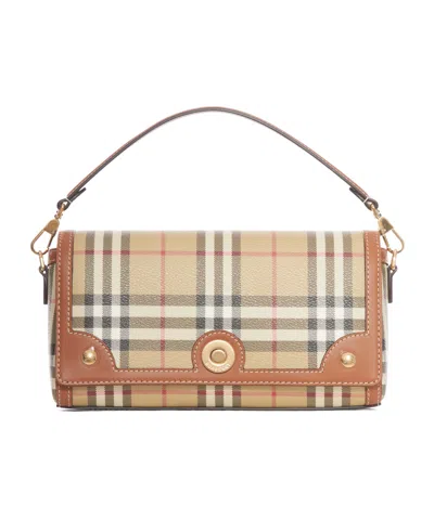 Burberry Womens Briar Brown Check-print Flap-front Woven-blend Cross-body Bag