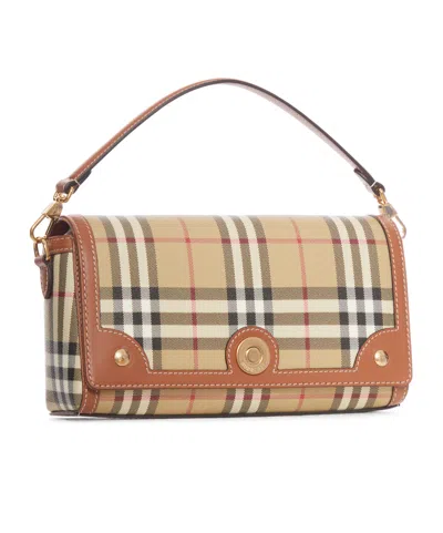 Burberry Womens Briar Brown Check-print Flap-front Woven-blend Cross-body Bag
