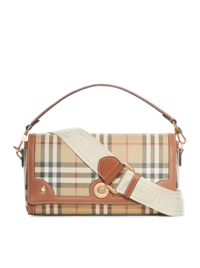 Burberry Womens Briar Brown Check-print Flap-front Woven-blend Cross-body Bag