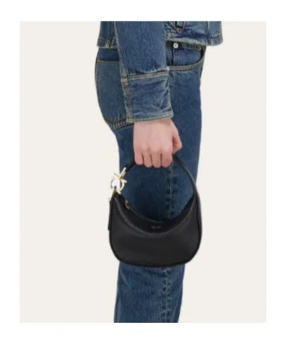 Ferragamo North-south Mini Hobo Bag In Black