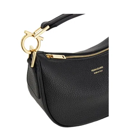 Ferragamo North-south Mini Hobo Bag In Black