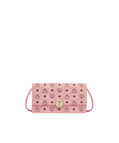 Mcm Aren Crossbody Wallet In Visetos In Pink