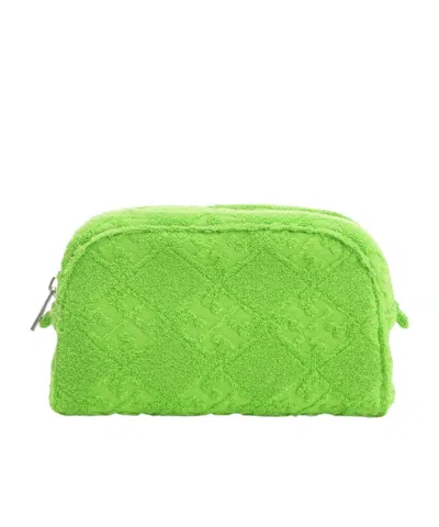 Tory Burch Textured Green Cotton Blend Clutch