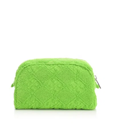 Tory Burch Textured Green Cotton Blend Clutch