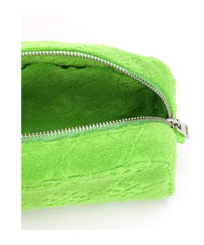 Tory Burch Textured Green Cotton Blend Clutch