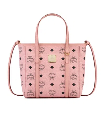 Mcm Mini Toni Visetos Coated Canvas Top Handle Shopper Bag In Pink
