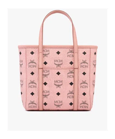Mcm Mini Toni Visetos Coated Canvas Top Handle Shopper Bag In Pink