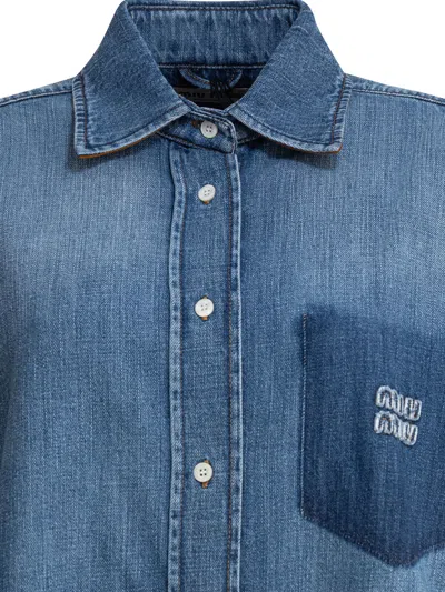 Miu Miu Camicia Oversize In Denim  Donna