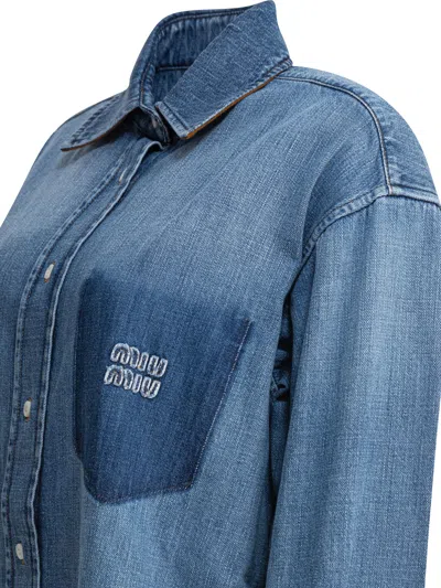 Miu Miu Camicia Oversize In Denim  Donna