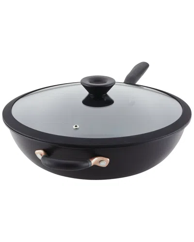 Meyer Accent Series Hard Anodized Nonstick Induction Stir Fry Pan With Helper Handle And Glass Lid