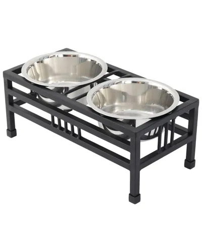 Iconic Pet Medium Elevated Rectangular Pet Double Diner
