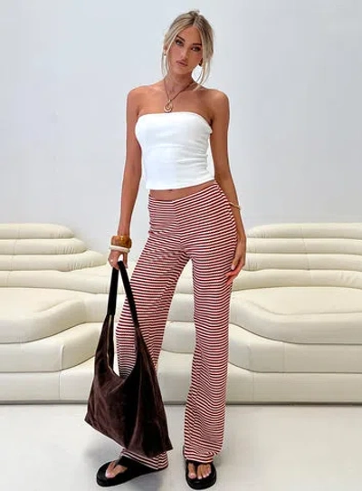 Princess Polly Next To Me Lounge Pant Red / White Stripe