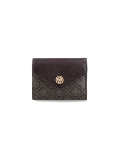Tory Burch T Monogram Small Envelope Wallet In Brown