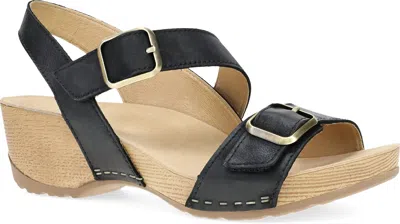 Dansko Trinity Sandal In Black Burnished Suede