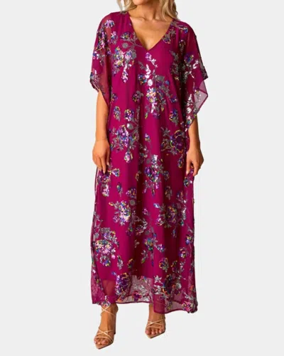 Buddylove Butterfly Sparkle Maxi Dress In Wine