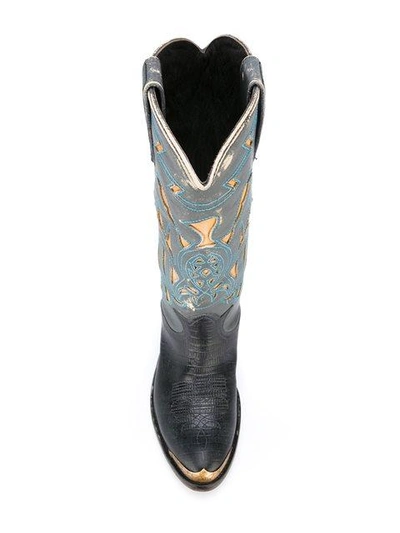 Shop Golden Goose Lizard Embossed Cowboy Boots