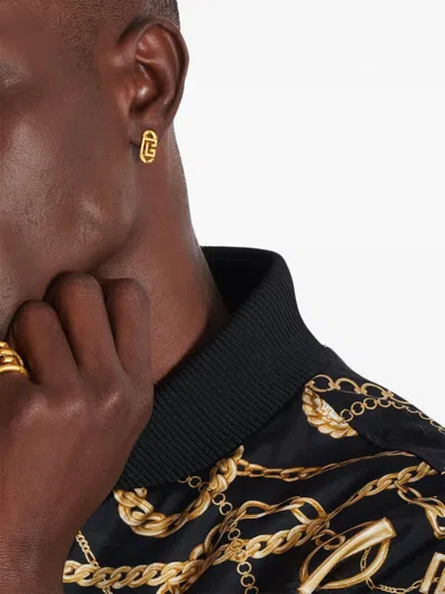 Balmain Monogram-plaque Earrings
