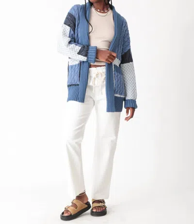 Electric & Rose Patchwork Cardigan In Indigo In Blue