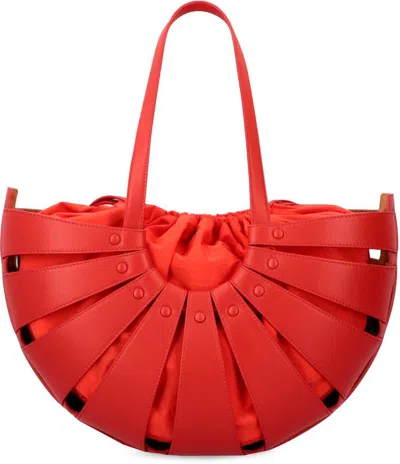 Bottega Veneta Circular Leather Tote Bag With Rivets