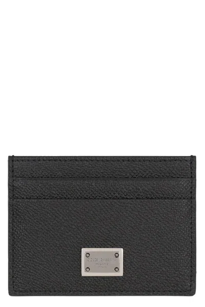 Dolce & Gabbana Black Dauphine Calfskin Card Holder