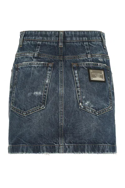 DOLCE & GABBANA DOLCE & GABBANA DENIM MINI SKIRT 