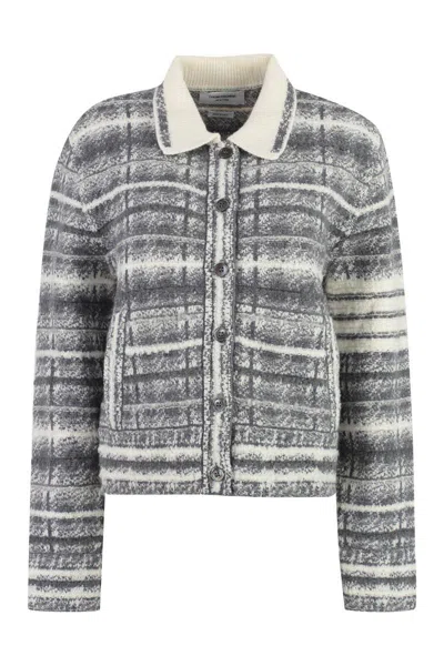 Thom Browne Checked Jacquard-knit Wool-blend Bomber Jacket