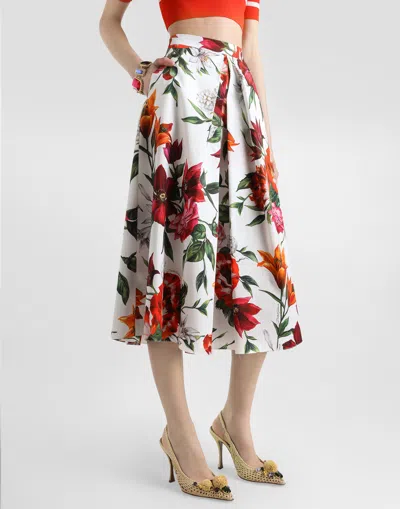 Dolce & Gabbana Printed Cotton Midi Skirt