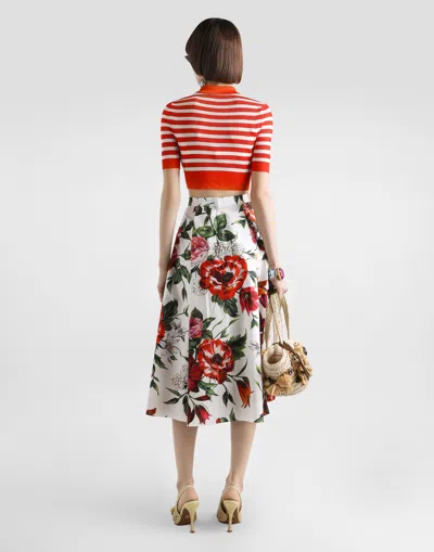 Dolce & Gabbana Printed Cotton Midi Skirt