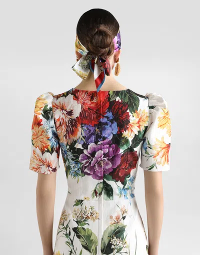 Dolce & Gabbana Bouquet-print Dress In Cretonne In Multi