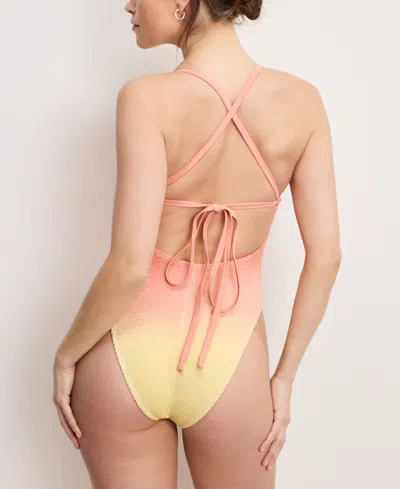 Good American Women's Always Fits Deep V-neck Underwire Swimsuit In Orange