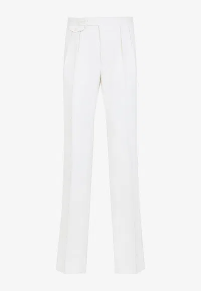 Ralph Lauren Tailored Silk Trousers With Pleated Detailing