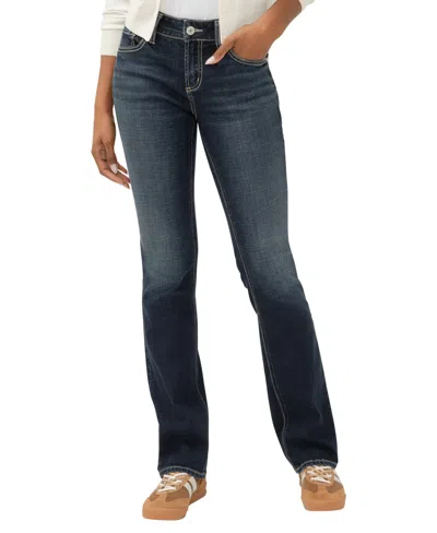 Silver Jeans Co. Women's Elyse Mid Rise Comfort Fit Slim Bootcut Jeans In Blue